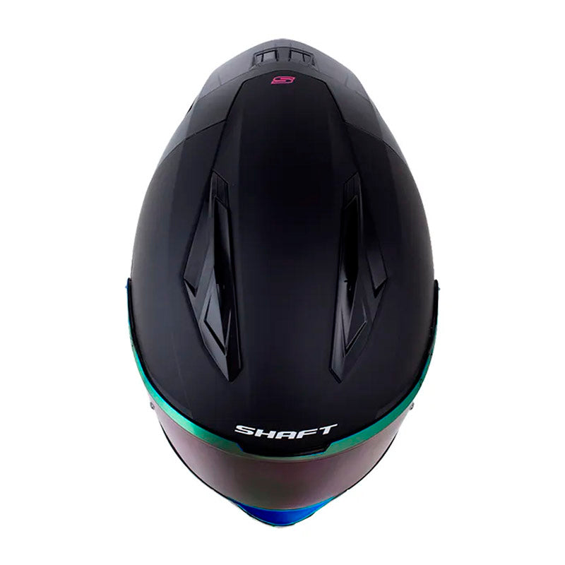 Casco Shaft 596 Sp Solid V2 Negro Fucsia Visor Revo Morado