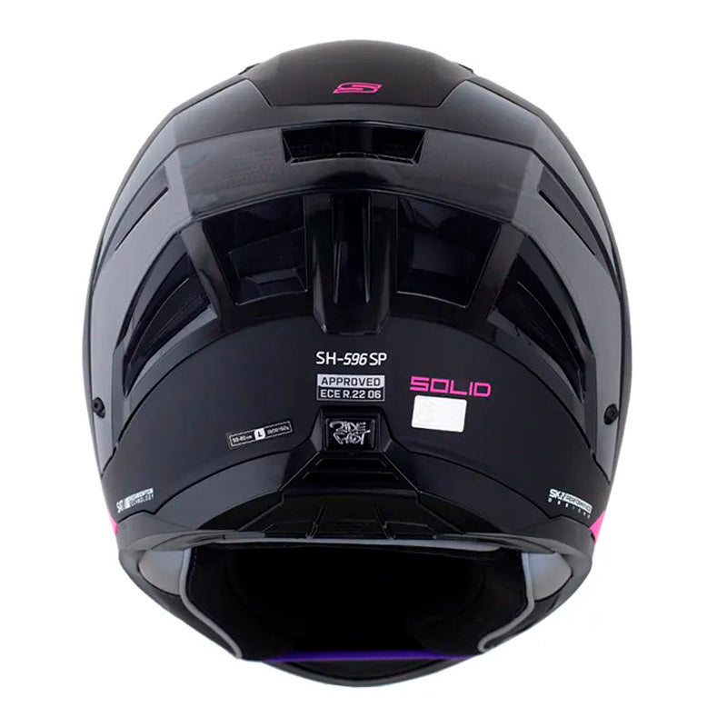Casco Shaft 596 Sp Solid V2 Negro Fucsia Visor Revo Morado