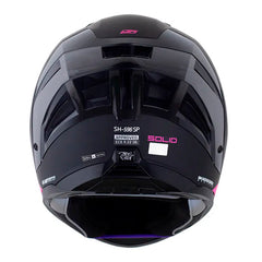 Casco Shaft 596 Sp Solid V2 Negro Fucsia Visor Revo Morado