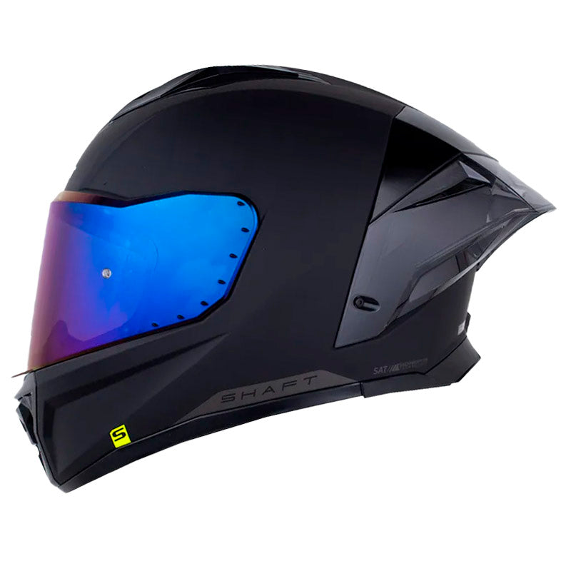 Casco Shaft 596 Sp Solid V2 Negro Gris Visor Iridium Azul