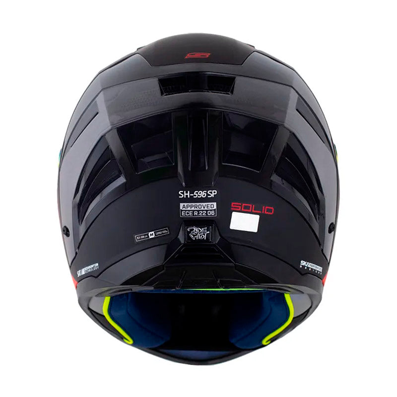 Casco Shaft 596 Sp Solid V2 Negro Rojo Visor Revo Rojo