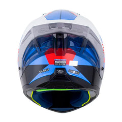 Casco Shaft 596 Sp Thuko Azul Blanco Visor Revo Rojo