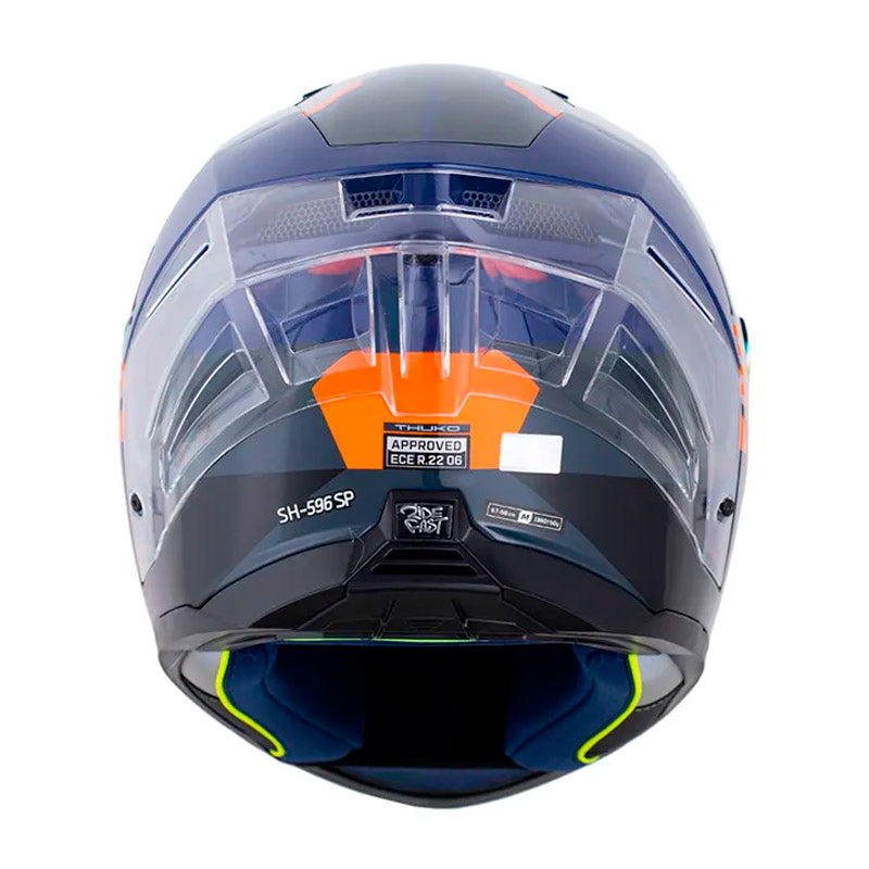 Casco Shaft 596 Sp Thuko Azul Gris Visor Revo Rojo