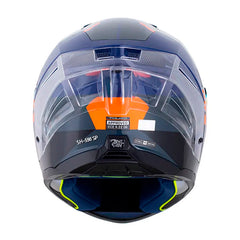Casco Shaft 596 Sp Thuko Azul Gris Visor Revo Rojo