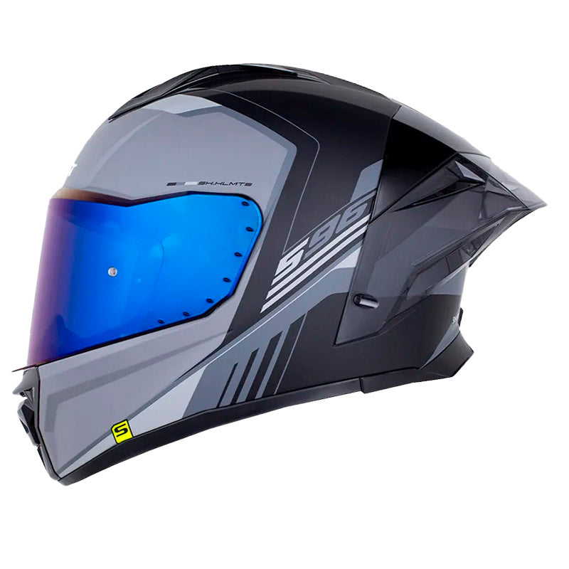 Casco Shaft 596 Sp Thuko Gris Negro Visor Iridium Azul