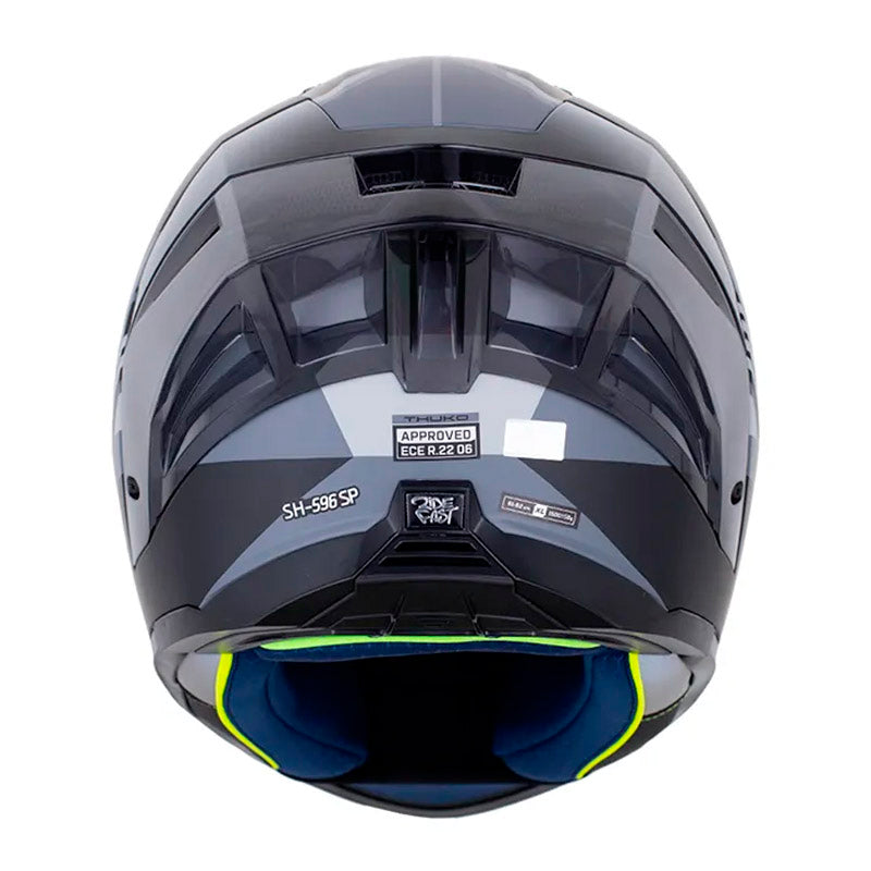 Casco Shaft 596 Sp Thuko Gris Negro Visor Iridium Azul