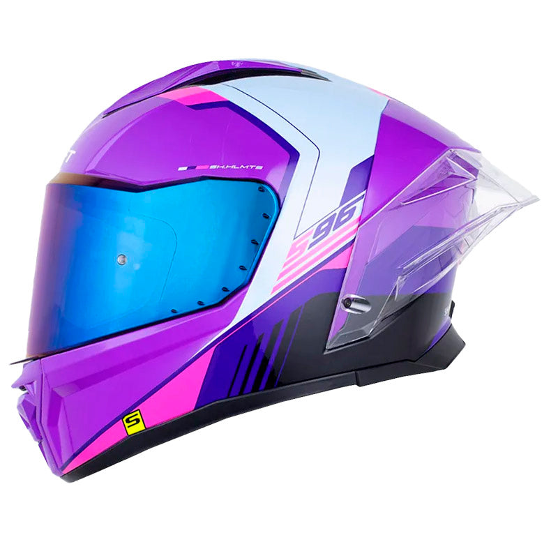 Casco Shaft 596 Sp Thuko Morado Azul Visor Iridium Azul