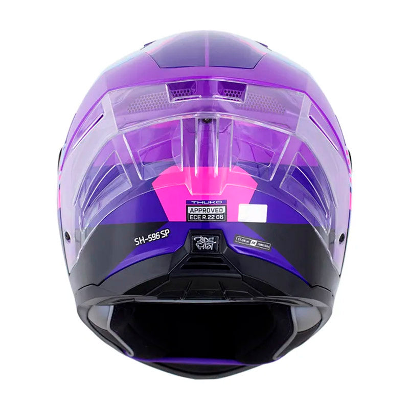 Casco Shaft 596 Sp Thuko Morado Azul Visor Iridium Azul