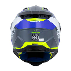 Casco Shaft Mx360 Kosh Gris Amarillo Neon Visor Iridium Azul