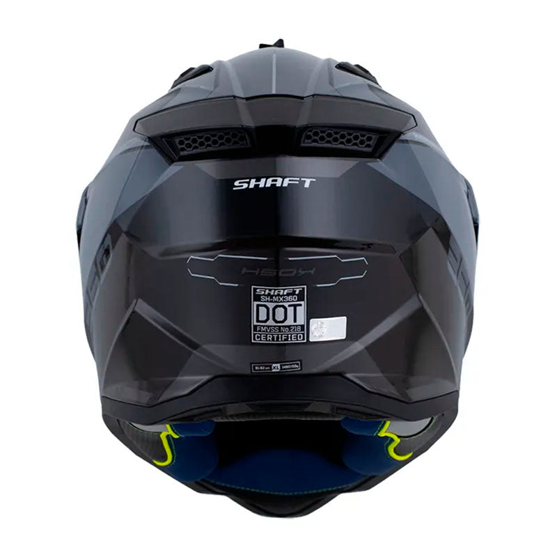 Casco Shaft Mx360 Kosh Gris Oscuro Gris Visor Iridium Azul