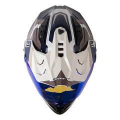 Casco Shaft Mx360 Misho Azul Gris Visor Iridium Azul