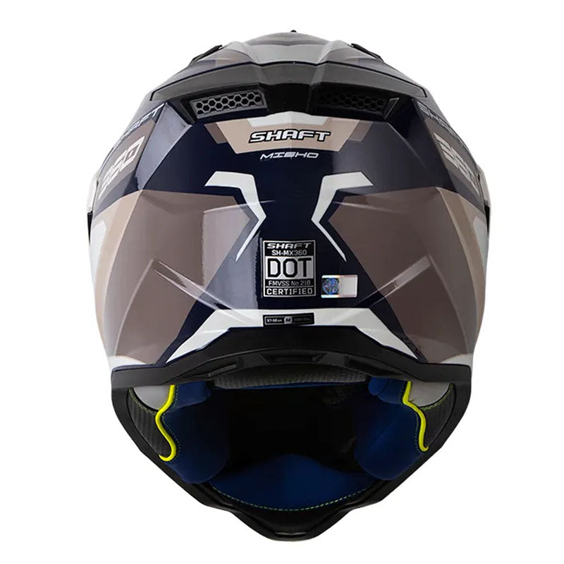 Casco Shaft Mx360 Misho Azul Gris Visor Iridium Azul