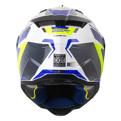 Casco Shaft Mx360 Misho Blanco Azul Visor Iridium Azul