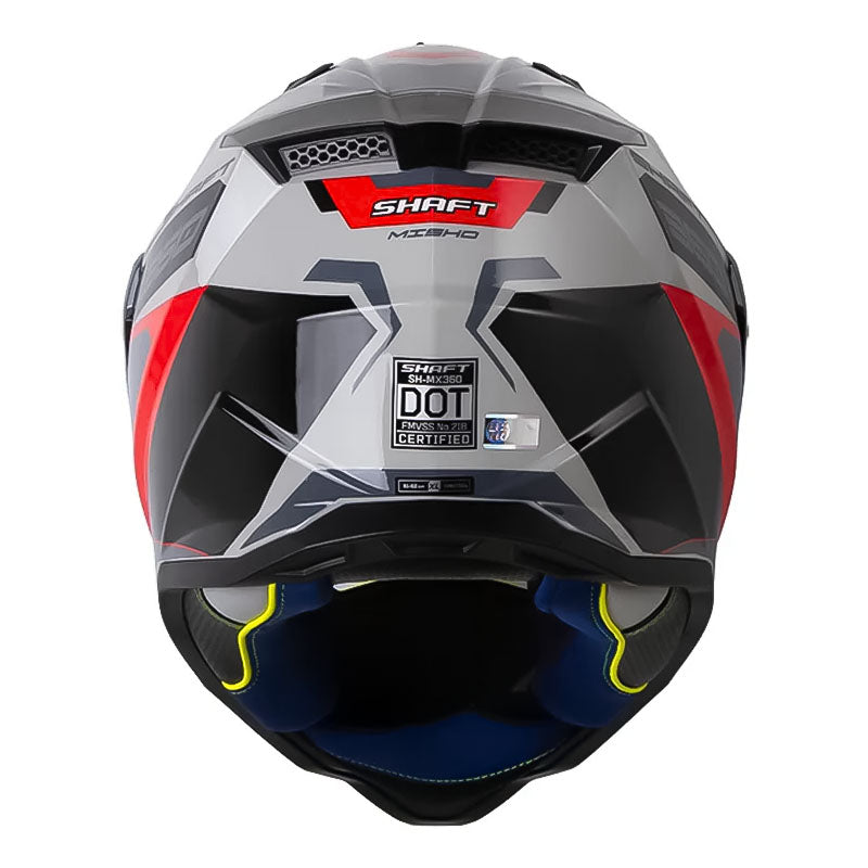 Casco Shaft Mx360 Misho Gris Visor Iridium Azul
