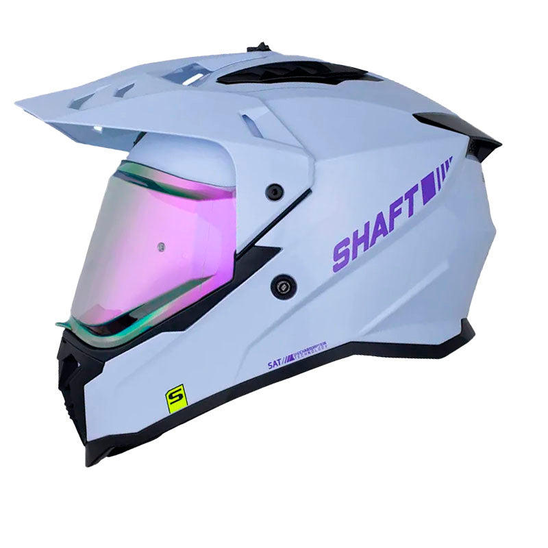 Casco Shaft Mx360 Solid Morado Claro Morado Visor Revo Morado