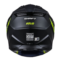 Casco Shaft Mx360 Solid Negro Amarillo Neon Visor Iridium Azul