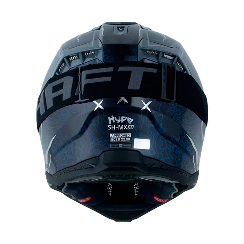 Casco Shaft Mx60 Hype Azul Holografico Silver