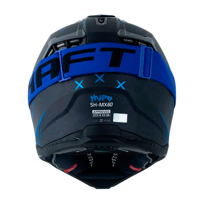 Casco Shaft Mx60 Hype Negro Azul Perlado