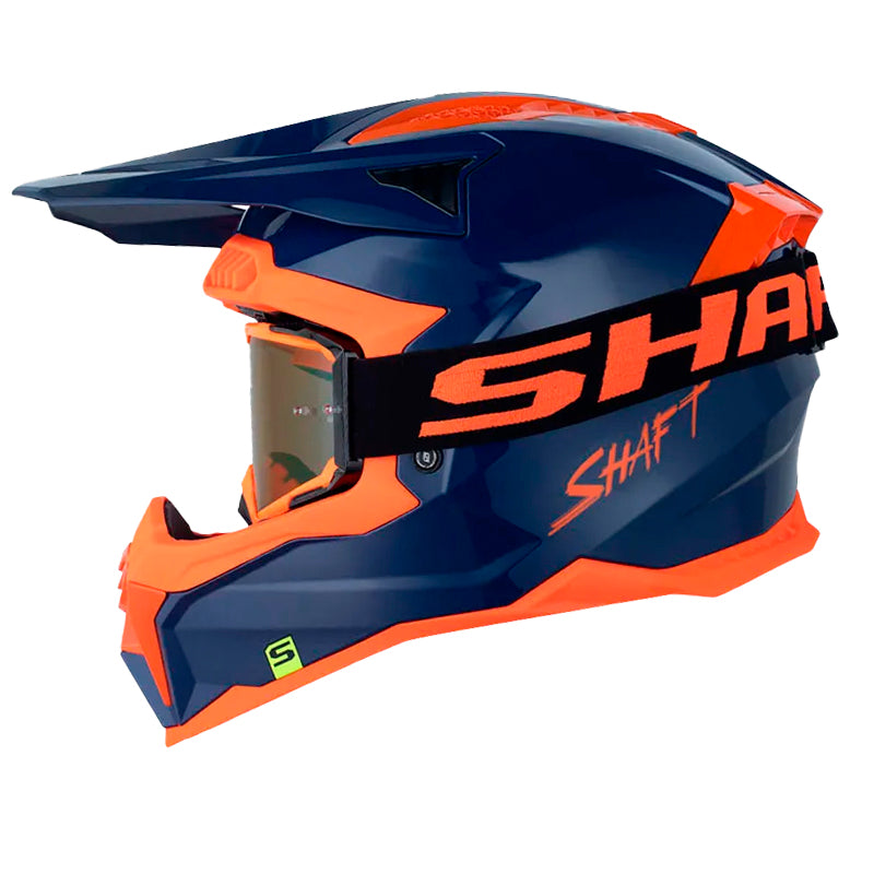 Casco Shaft Mx60 Solid Azul Oscuro Naranja