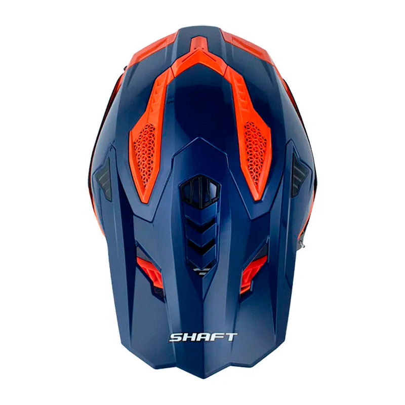 Casco Shaft Mx60 Solid Azul Oscuro Naranja