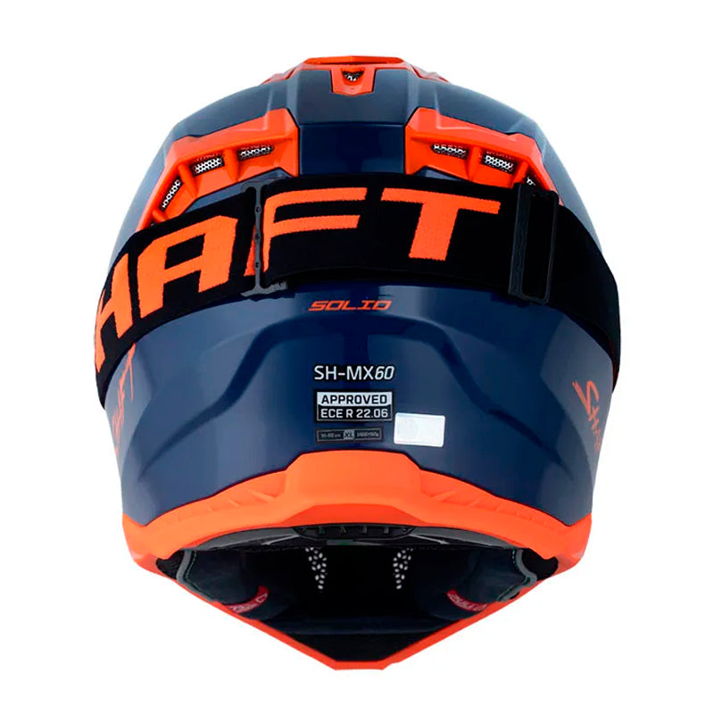 Casco Shaft Mx60 Solid Azul Oscuro Naranja