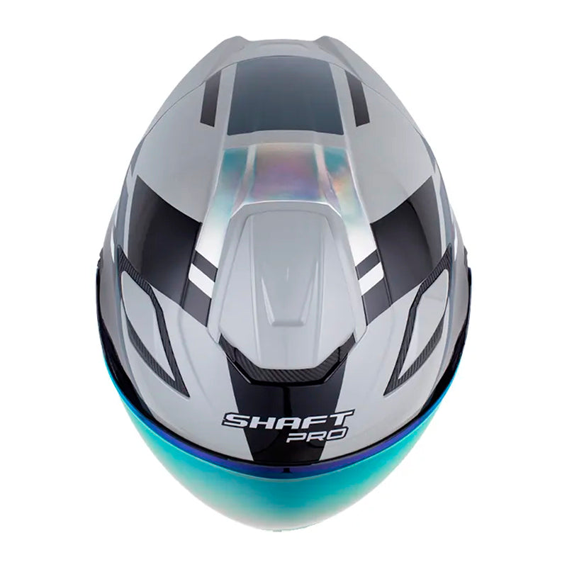 Casco Shaft Pro 343 Dv Jeveux Gris Holografico Silver Visor Revo Rojo