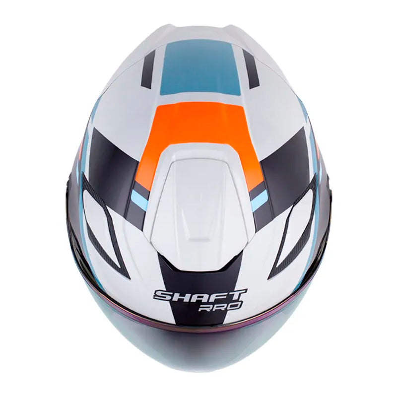 Casco Shaft Pro 343 Dv Jeveux Gris Naranja Visor Iridium Azul