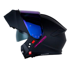 Casco Shaft Pro 4000Dv Evo Solid Negro Fucsia Visor Revo Morado