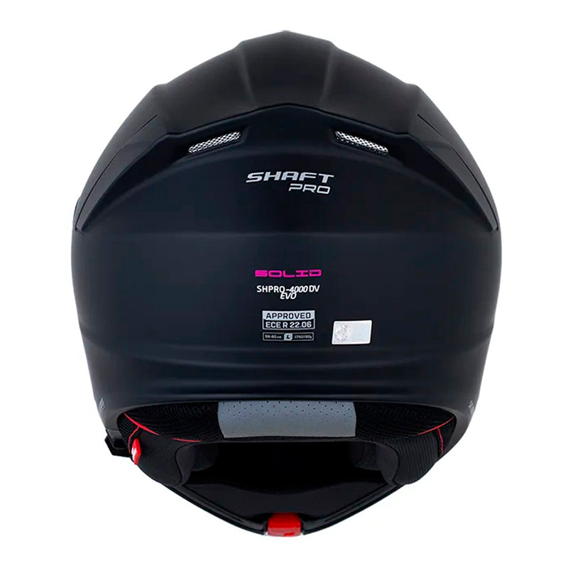 Casco Shaft Pro 4000Dv Evo Solid Negro Fucsia Visor Revo Morado