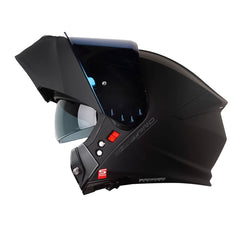 Casco Shaft Pro 4000Dv Evo Solid Negro Gris Visor Iridium Azul