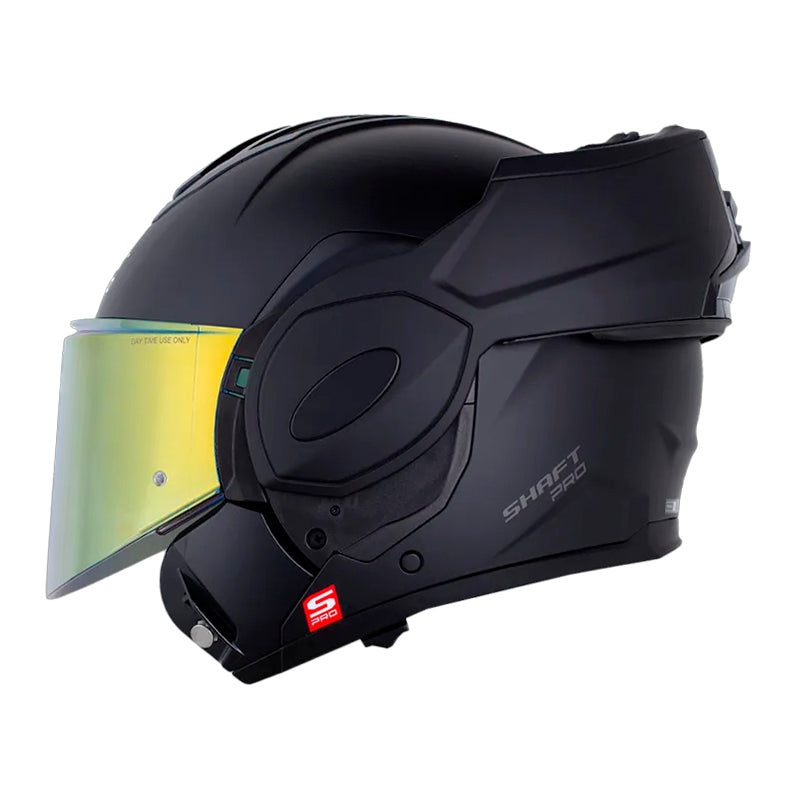 Casco Shaft Pro 4180 Dv Solid Negro Gris Visor Iridium Rojo
