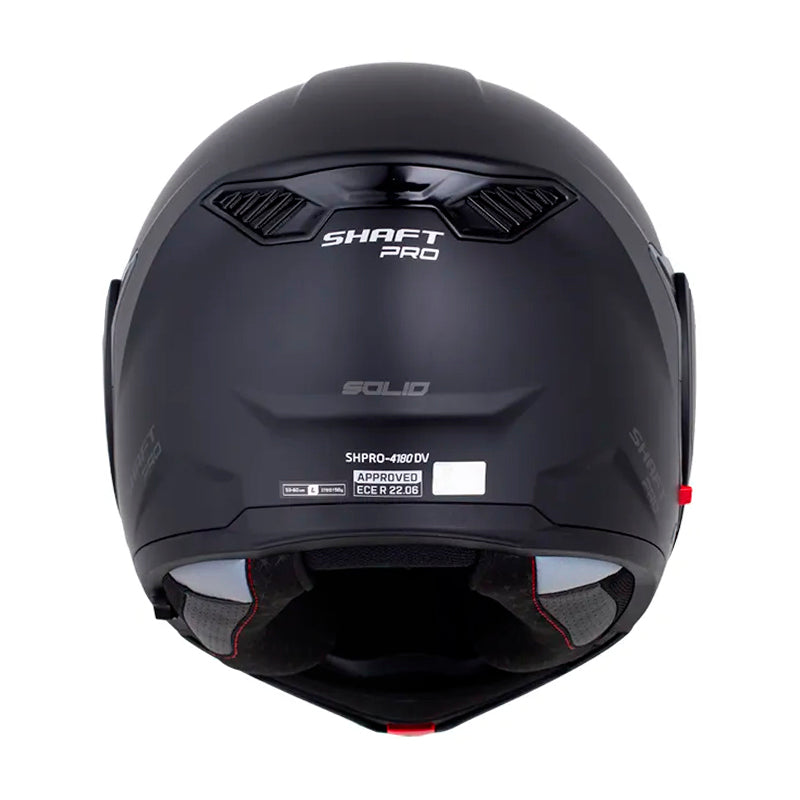 Casco Shaft Pro 4180 Dv Solid Negro Gris Visor Iridium Rojo