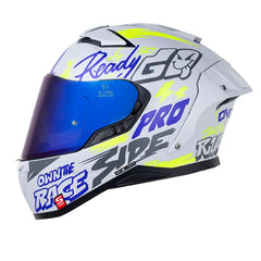 Casco Shaft Pro 606Sp Damn Gris Claro Gris Visor Iridium Azul