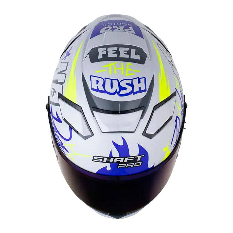 Casco Shaft Pro 606Sp Damn Gris Claro Gris Visor Iridium Azul