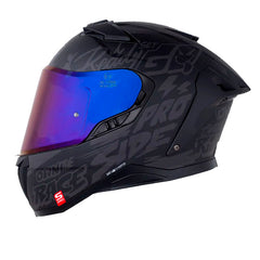 Casco Shaft Pro 606Sp Damn Negro Gris Visor Iridium Azul