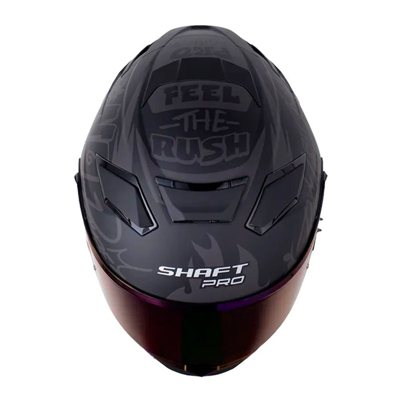 Casco Shaft Pro 606Sp Damn Negro Gris Visor Iridium Azul