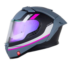 Casco Shaft Pro 606Sp Missing Gris Fucsia Visor Revo Morado