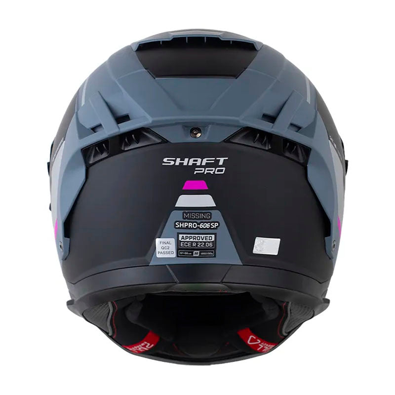Casco Shaft Pro 606Sp Missing Gris Fucsia Visor Revo Morado