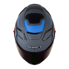 Casco Shaft Pro 606Sp Missing Gris Rojo Visor Iridium Azul