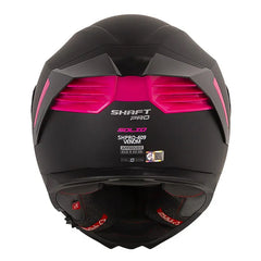 Casco Shaft Pro 609 Venom Solid Negro Fucsia Visor Iridium Morado