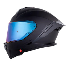 Casco Shaft Pro 609 Venom Solid V2 Negro Negro Visor Iridium Azul