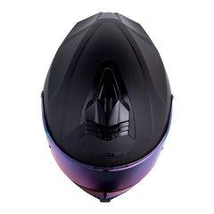 Casco Shaft Pro 609 Venom Solid V2 Negro Negro Visor Iridium Azul