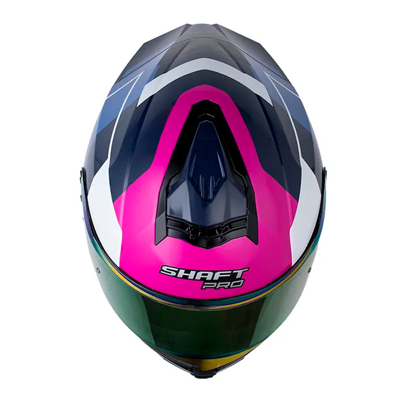 Casco Shaft Pro 609 Venom Sphere Azul Fucsia Visor Revo Morado