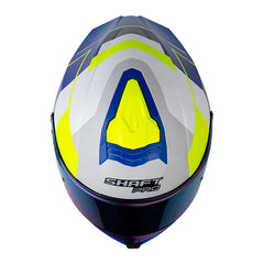 Casco Shaft Pro 609 Venom Sphere Blanco Amarillo Neon Visor Iridium Azul
