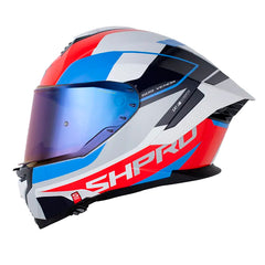 Casco Shaft Pro 609 Venom Sphere Gris Azul Visor Iridium Azul