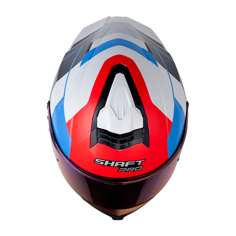 Casco Shaft Pro 609 Venom Sphere Gris Azul Visor Iridium Azul