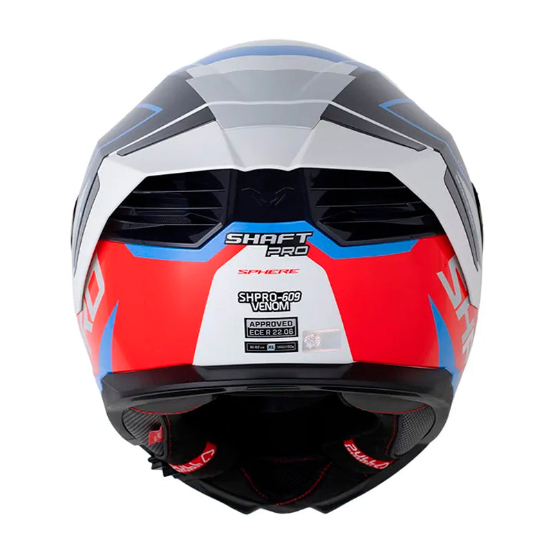 Casco Shaft Pro 609 Venom Sphere Gris Azul Visor Iridium Azul