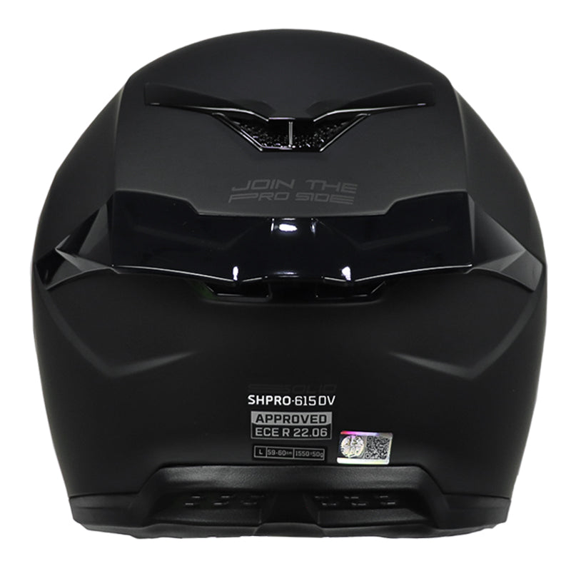 Casco Shaft Pro 615Dv Solid Negro Gris Oscuro Visor Iridium Azul