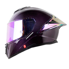 Casco Shaft Pro 620 C Evo Solid 3K Morado Silver Visor Revo Morado