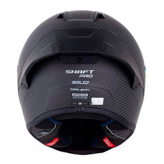 Casco Shaft Pro 803Sp Solid Negro Carbono Gris Visor Iridium Rojo